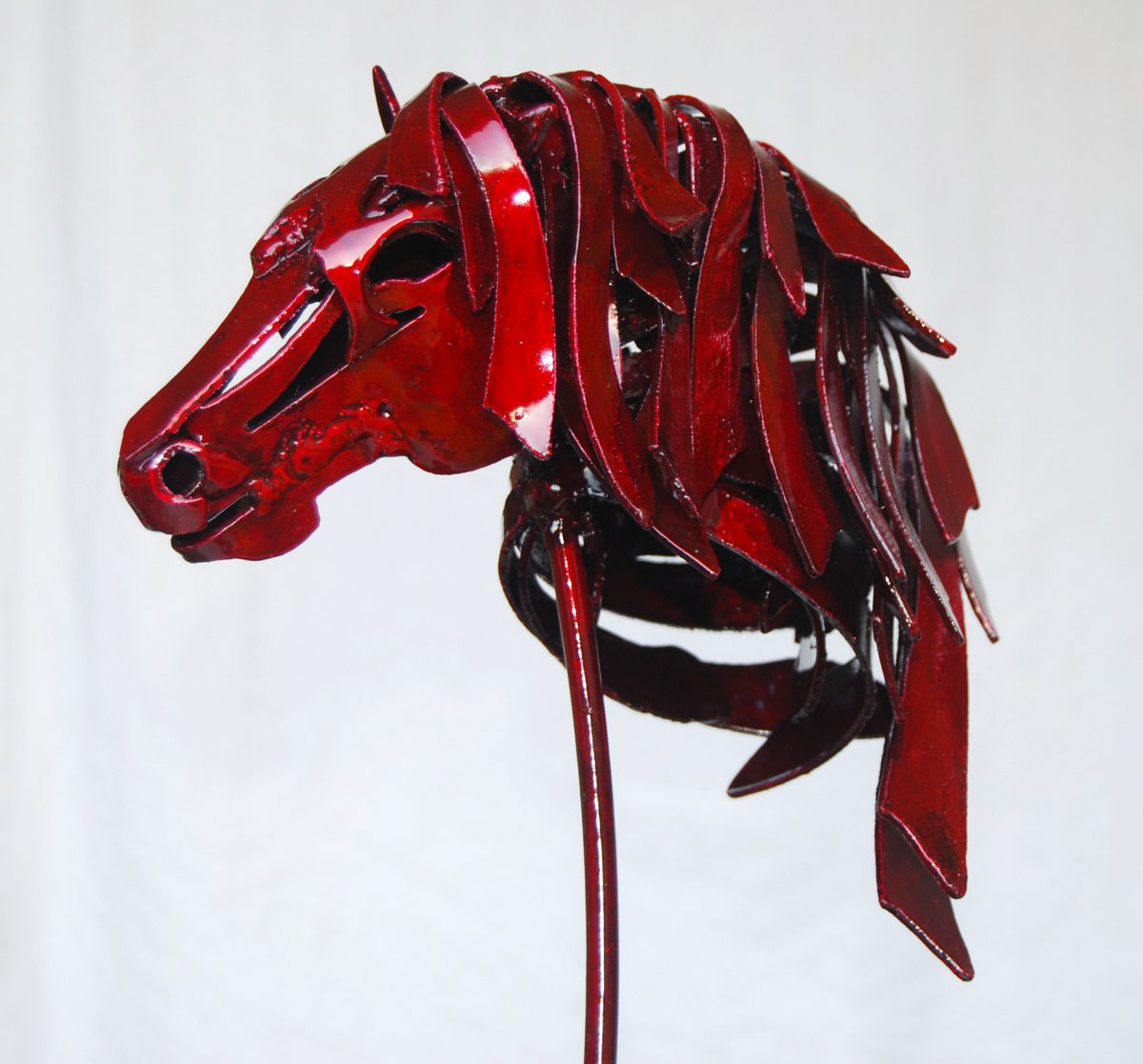 little red horse sculpture